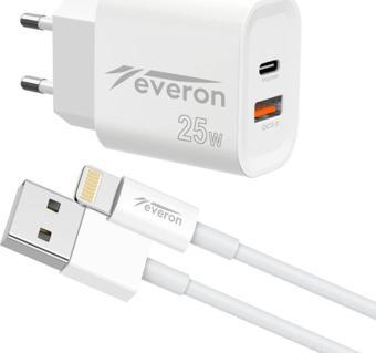 Everon 25w Usb iPhone Kablolu Hızlı Şarj Cihazı EVR-023-I