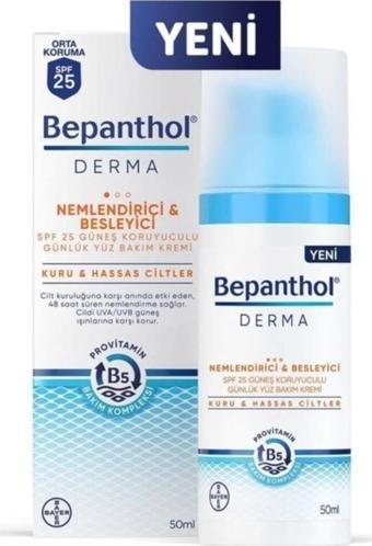 Bepanthol Derma Nemlendirici & Besleyici Spf 25 Güneş Koruyuculu Günlük Yüz Bakım Kremi 50 Ml