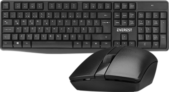 EVEREST KM-7500, Siyah, Türkçe Q, Kablosuz, Klavye Mouse Set