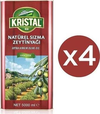 Kristal Dolgun Güçlü Natürel Sızma Zeytinyağı 5 lt 4'lü