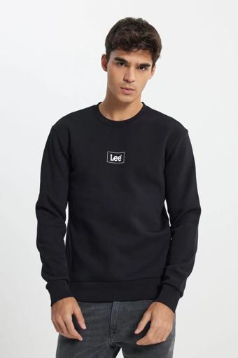 Lee Regular Fit Normal Kesim Bisiklet Yaka İçi Polarlı Siyah Sweatshirt