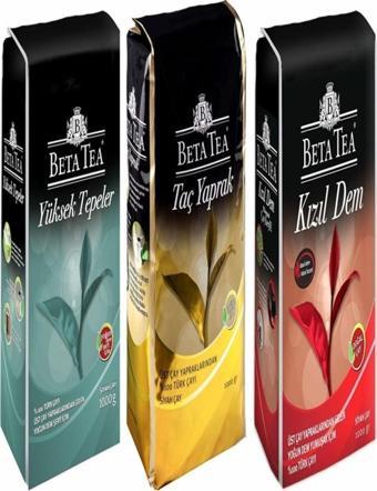 Beta Tea Yüksek Tepeler Türk Çayı 1 Kg + Kızıldem Türk Çayı 1 Kg + Taç Yaprak Türk Çayı 1 Kg