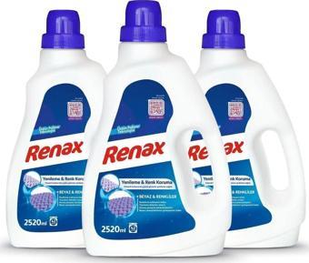 RENAX Sıvı Çamaşır Deterjanı Beyaz Ve Renkliler 2520 Ml - 3 Lü Paket