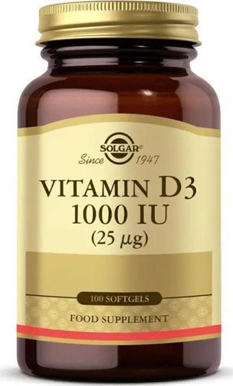 Solgar Vitamin D3 1000Iu 100 Kapsül