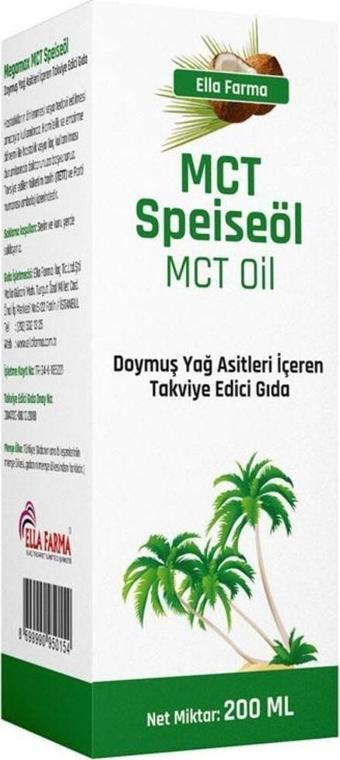 Ella Farma Mct Speiseöl Mct Oil 200 Ml Cam Şişe