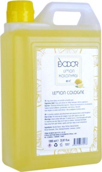 Exodor Klasik Limon Kolonyası Plastik Bidon 1 Lt 80 Derece