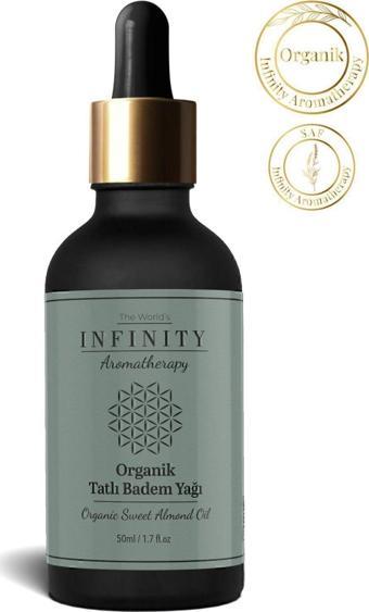 Infınıty Aromatherapy Organik Tatlı Badem Yağı Soğuk Sıkım %100 Saf Ve Doğal 50 Ml