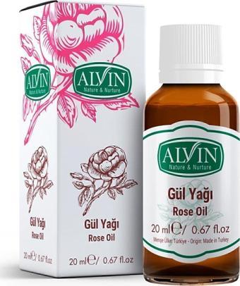 Alvin Gül Yağı (Rose Oil) Doğal Bitkisel Yağ 20 Ml