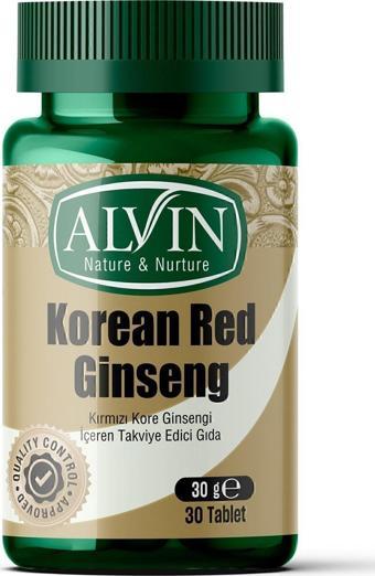 Alvin Korean Red Ginseng Kırmızı Kore Ginsengi Içeren Takviye Edici Gıda 30 Tablet