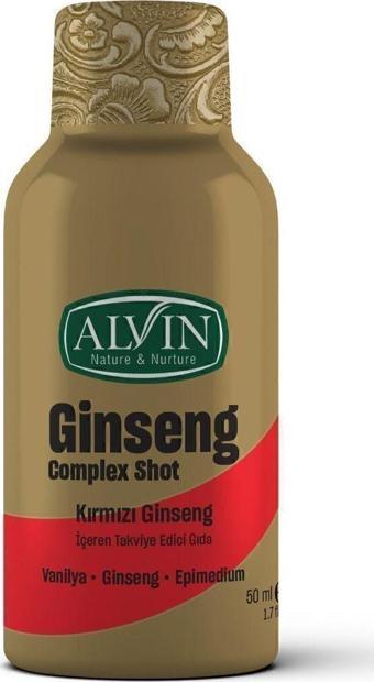 Alvin Ginseng Komplex Shot Kırmızı Ginseng İçeren Takviye Edici Gıda 50 Ml