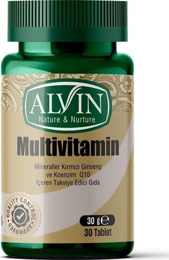 Alvin Multivitamin (Kırmızı Ginseng Ve Koenzim Q10 İçeren) Takviye Edici Gıda 30 Tablet