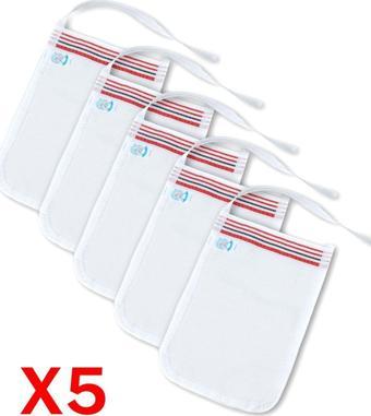 Eker Nazik Dokunuş Kese Seti 5'Li Seri-Banyo Ve Duş Kesesi -Doğal Özel Dokuma -Standart Kese