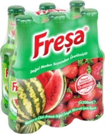 Freşa Fresa Karpuz - Çilek Aro. Dog. Maden Suyu 6X200 Ml. (Meyveli Soda) (6'Lı)