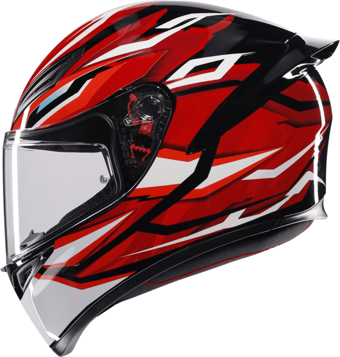 AGV KASK / K1 S LİON BLACK-RED-WHİTE CONFİGURATİON KAPALI KASK