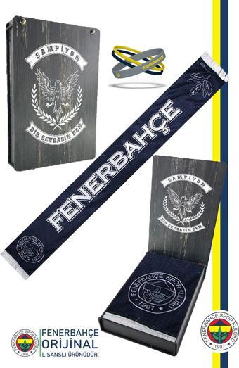 Fenerbahçe Orijinal Lisanslı Sevdik Seni Her Şeyden Çok Çift Taraflı Şal Atkı & Bileklik Set Kutulu