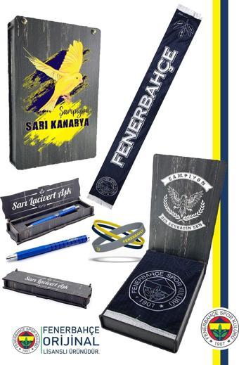 Fenerbahçe Orijinal Lisanslı Sevdik Seni Her Şeyden Çok Çift Taraflı Şal Atkı + Uçlu Kalem +Bileklik