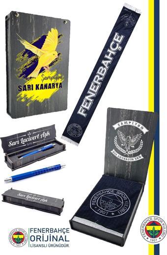 Fenerbahçe Orijinal Lisanslı Sevdik Seni Her Şeyden Çok Çift Taraflı Şal Atkı +Uçlu Kalem Set Kutulu