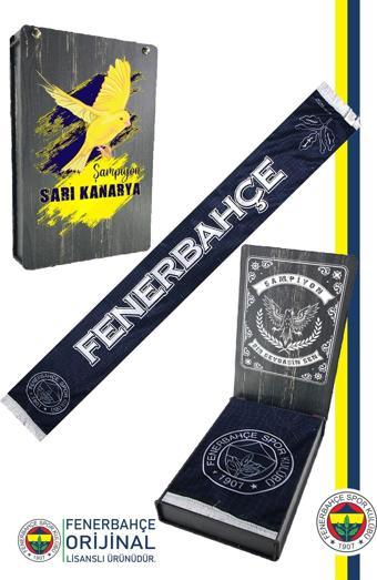 Fenerbahçe Orijinal Lisanslı Sevdik Seni Her Şeyden Çok Çift Taraflı Şal Atkı Hediyelik Ahşap Kutulu