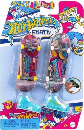 Hot Wheels Skate Retro Temalı İkili Parmak Kaykay ve Ayakkabı Paketleri HXL17-HXL18