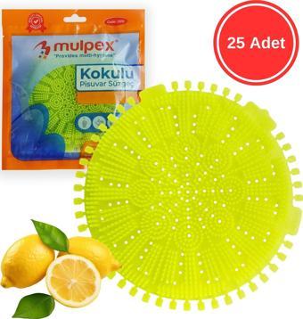 Mulpex Limon Kokulu Pisuvar Süzgeci - 25 Adet - Pisuvar, Küvet ve Lavabolar İçin 15x15 cm