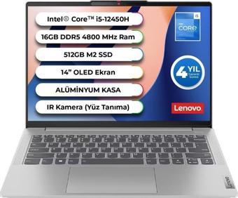 Lenovo Ideapad 5 Slim Oled Intel i5-12450H 16GB 512GB SSD 14"WUXGA Freedos 83BF0065TX