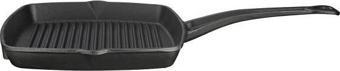 Lava Döküm Grill Tava Metal Saplı Siyah 26x26 cm