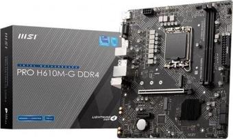 Msı Pro H610m-g Ddr4 3200mhz 1xvga 1xhdmı 1xdp 1xm.2 Usb 3.2 Matx 1700p (12. / 13. Ve 14. N