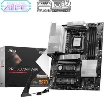 Msı Pro X870-p Wıfı Ddr5 8200mt/s 1xhdmı 1xusb4 3xm.2 Atx Am5 (amd Am5 9000/ 8000/ 7000 Ser