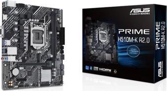 Asus Prıme H510m-k R2.0 Ddr4 3200mhz 1xvga 1xhdmı 1xm.2 Usb 3.2 Matx 1200p (11. Ve 10.nesil