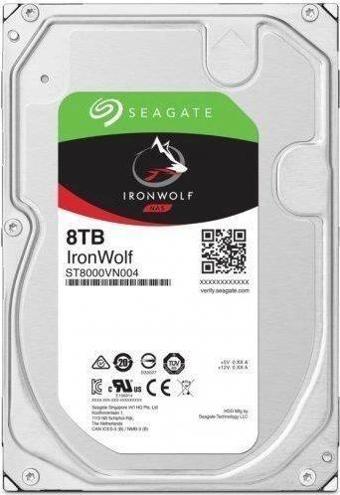 8 Tb Seagate 3.5 Ironwolf Sata3 7200rpm 256mb St8000vn004 (3 Yıl Resmı Dıst Garantili)