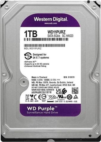 Wd Green 1 Tb Wd 3.5 Purple Sata3 5400rpm 64mb 7/24 Guvenlık Wd11purz (3 Yıl Resmı Dıst Garantılı)