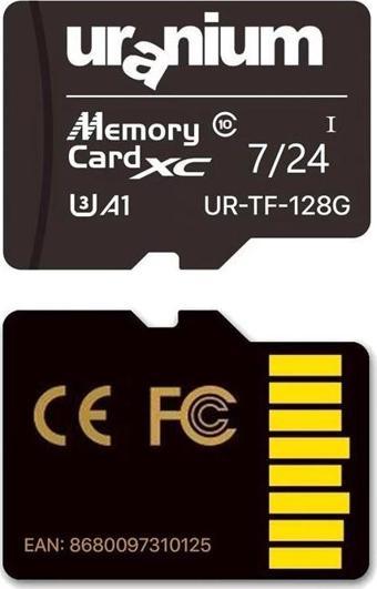 128 Gb Uranıum Ur-tf-128g Mıcro Sd Card U3 7/24 Surveıllance 100/50mbs Industrıal Hafıza