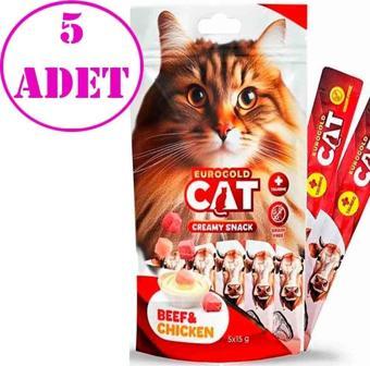 Eurogold Dana Etli ve Tavuklu Sıvı Kedi Ödülü 15 Gr 5'li PK 5 AD