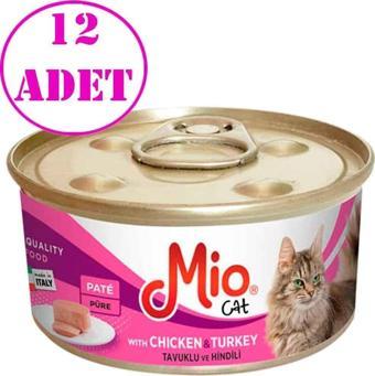 Mio Tavuklu ve Hindili Yetişkin Kedi Konservesi 85 Gr 12 AD