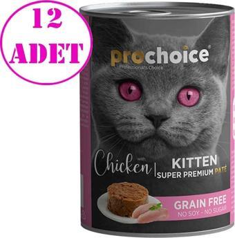 ProChoice Kitten Tavuklu Yavru Kedi Konservesi Pate 400 Gr 12 AD