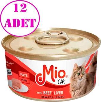 Mio Dana Etli ve Ciğerli Yetişkin Kedi Konservesi 85 Gr 12 AD