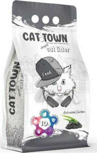 CAT TOWN Aktif Karbonlu Kedi Kumu 10Lt Bentonit Kedi Kumu