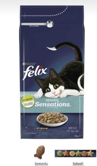 Felix Felix Sensations Somonlu Sebzeli Kuru Kedi Maması 2Kg