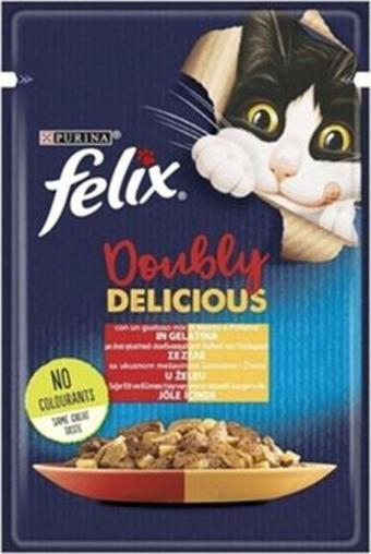 Felix Sığır Etli Ve Kanatlı Yaş Kedi Maması 85Gr 26 Adet Pouch Kedi Konserve Kedi Islak Mama