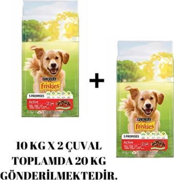 Friskies Friskies Active Beef Yetişkin Köpek Maması (10Kg+10Kg) 20Kg 2 Çuval
