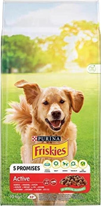 Friskies Kuru Köpek Maması, Sığır Etli, Aktif Köpek, 10 Kg