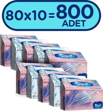 Selpak El Ve Yüz Havlusu 80li Paket 10lu 800Adet