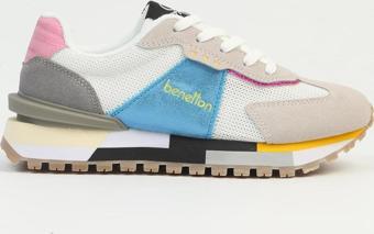Benetton®| İTHAL Kadın Beyaz Mavi Spor Ayakkabı BNI-10009  