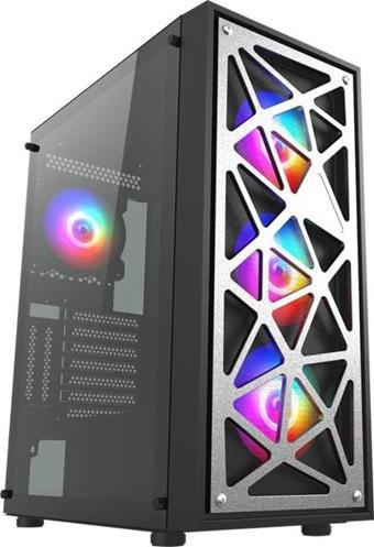 Vento VG12A FSP 650W 80+ 4x120mm RGB Fan Temperli Cam USB 3.0 Mesh ATX Mid-Tower Gaming (Oyuncu) Kasa