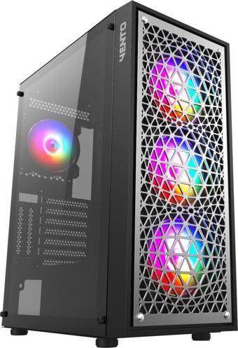 Vento VG18A FSP 650W 80+ 4x120mm RGB Fan Temperli Cam USB 3.0 Mesh ATX Mid-Tower Gaming (Oyuncu) Kasa