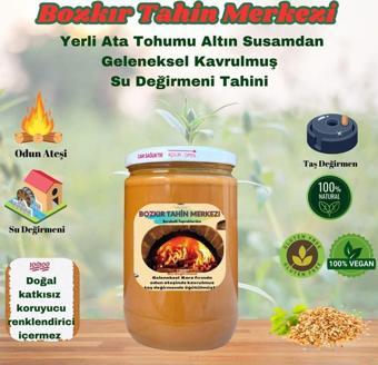 Bozkır Tahin Merkezi Yerli Ata Tohumu Altın Susam Su Değirmeni Tahini Kavrulmuş 600 Gr (Vegan)