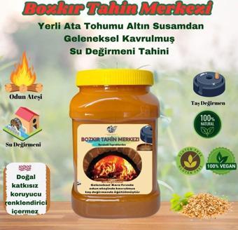 Bozkır Tahin Merkezi Yerli Ata Tohumu Altın Susam Su Değirmeni Tahini Kavrulmuş 930 Gr (Vegan)