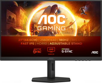 AOC Q27G4XF 27" 180 Hz 0.5 ms Adaptive-Sync QHD Fast IPS HDR10 Oyuncu Monitörü