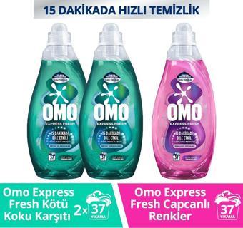 Omo Express Fresh Kötü Koku Karşıtı Beyaz Ve Renkliler 1480Ml X2 Capcanlı Renkli Ve Siyahlar X1