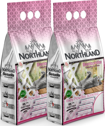 Northland Bebek Pudrası Kokulu Kedi Kumu 10 Lt x2 Adet